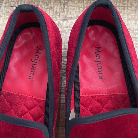 Red Velvet Loafers - Picture 8 of 10